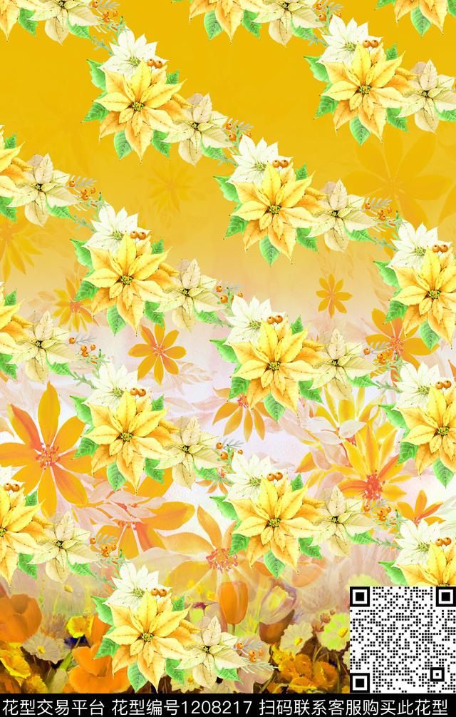 深圳花卉定位花数码印花华亿平台下载（图片编号: 1208217） - 瓦栏（Walan）
