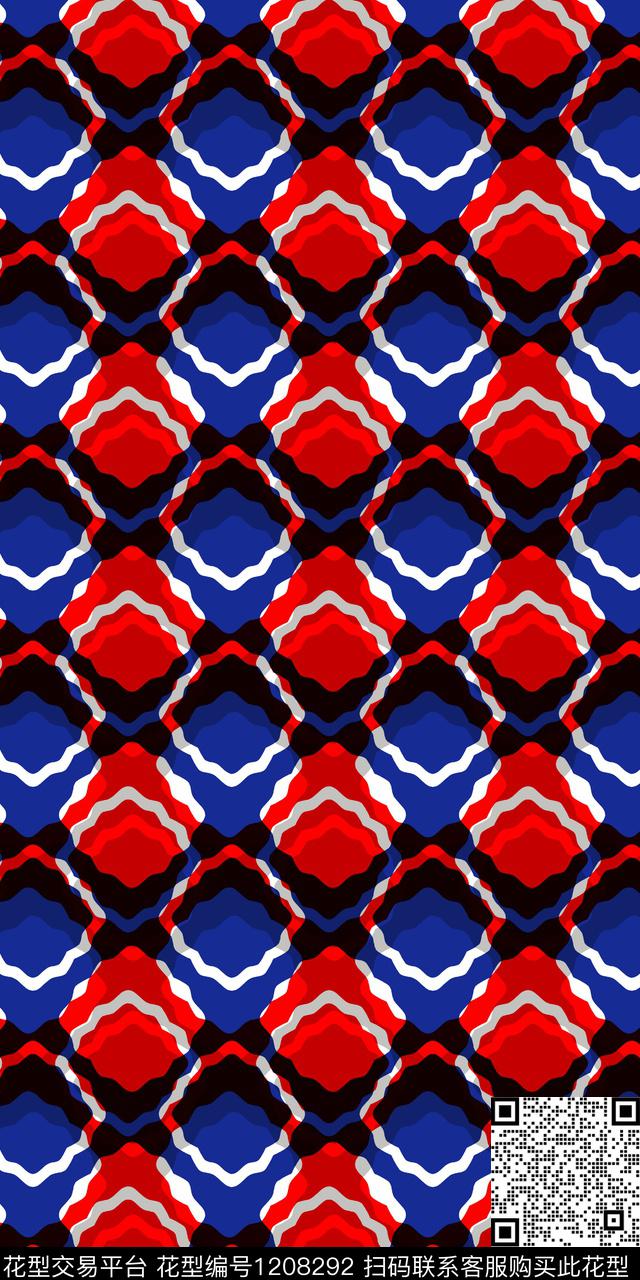 大牌风洋阳---几何几何数码印花华亿平台下载（图片编号: 1208292） - 瓦栏（Walan）