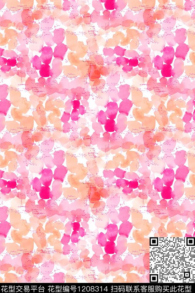 扎染华亿平台花卉小碎花数码印花华亿平台下载（图片编号: 1208314） - 瓦栏（Walan）