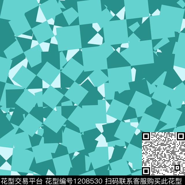 几何格子混合拼接数码印花华亿平台下载（图片编号: 1208530） - 瓦栏（Walan）