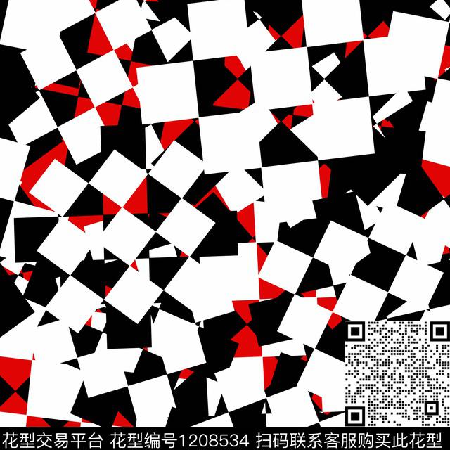 几何格子传统印花华亿平台下载（图片编号: 1208534） - 瓦栏（Walan）