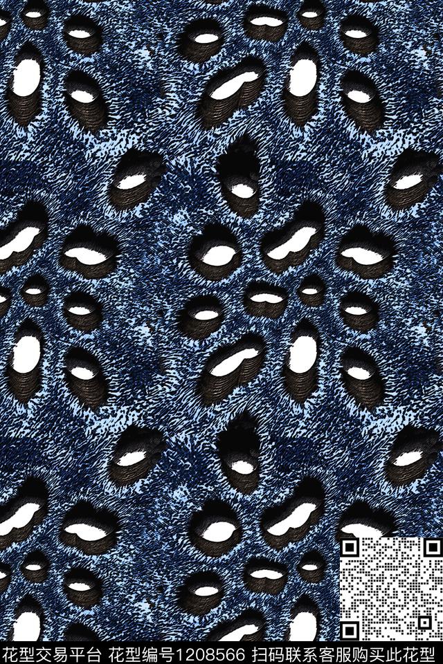动物纹抽象大牌风数码印花华亿平台下载（图片编号: 1208566） - 瓦栏（Walan）