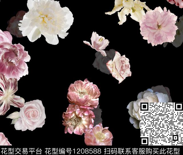 水彩花卉花卉传统华亿平台传统印花华亿平台下载（图片编号: 1208588） - 瓦栏（Walan）