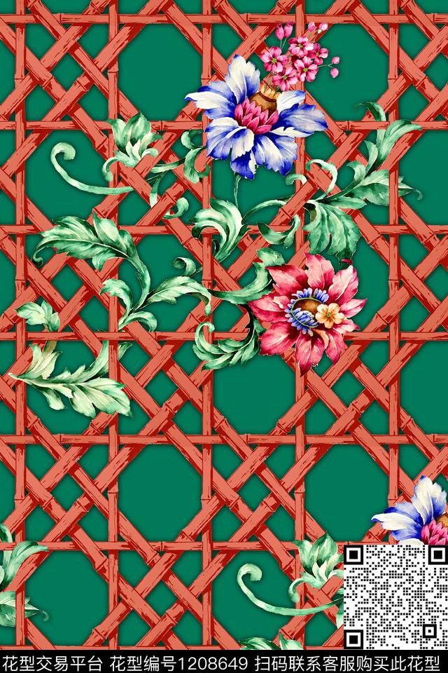 花卉肌理民族风数码印花华亿平台下载（图片编号: 1208649） - 瓦栏（Walan）