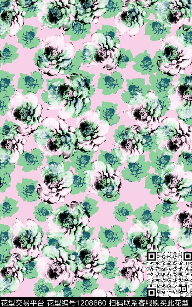 花卉小碎花肌理数码印花华亿平台下载（图片编号: 1208660） - 瓦栏（Walan）