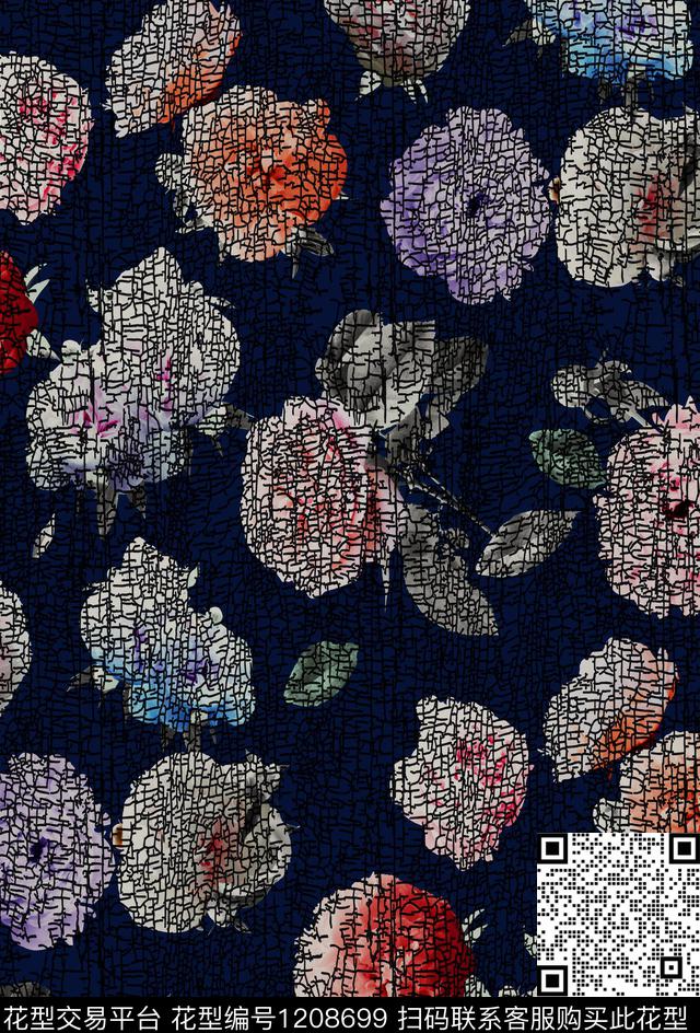 花卉小碎花肌理数码印花华亿平台下载（图片编号: 1208699） - 瓦栏（Walan）