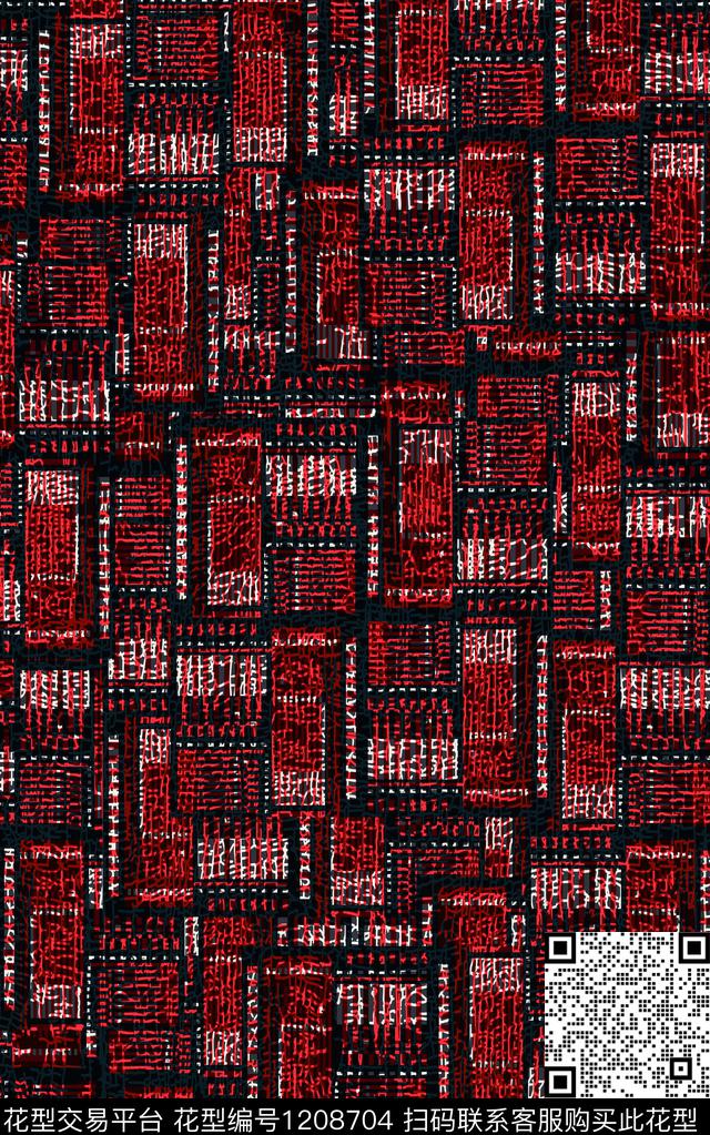 几何抽象格子数码印花华亿平台下载（图片编号: 1208704） - 瓦栏（Walan）