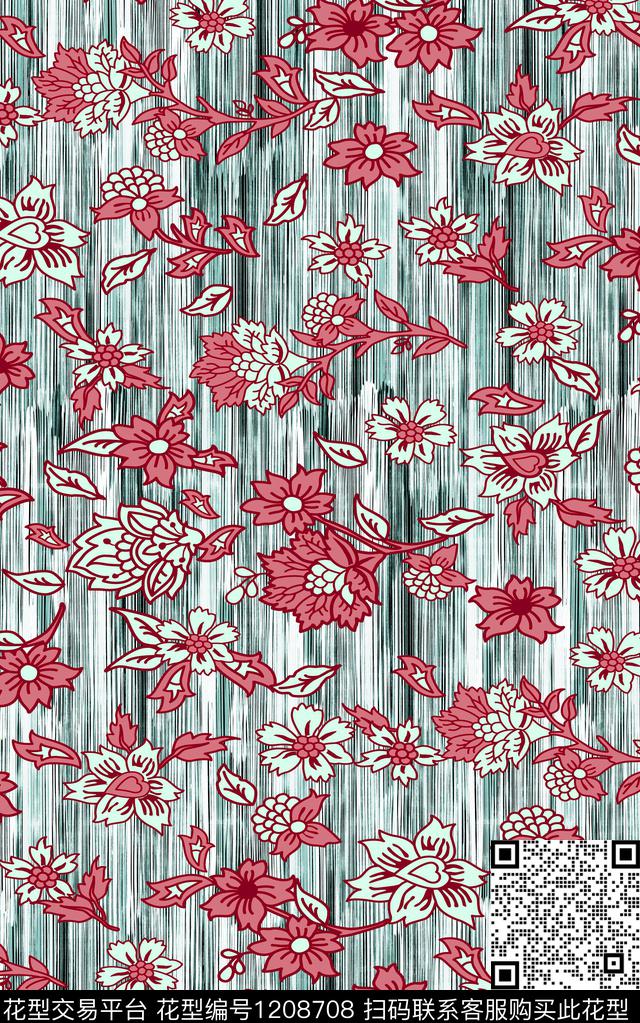 花卉小碎花肌理数码印花华亿平台下载（图片编号: 1208708） - 瓦栏（Walan）