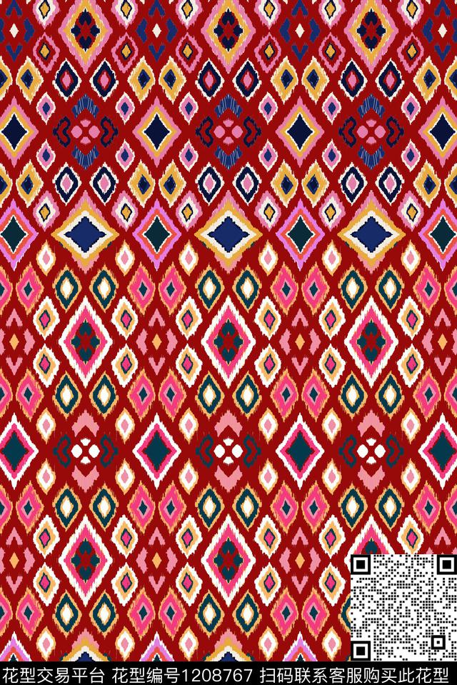 几何菱形矢量传统印花华亿平台下载（图片编号: 1208767） - 瓦栏（Walan）