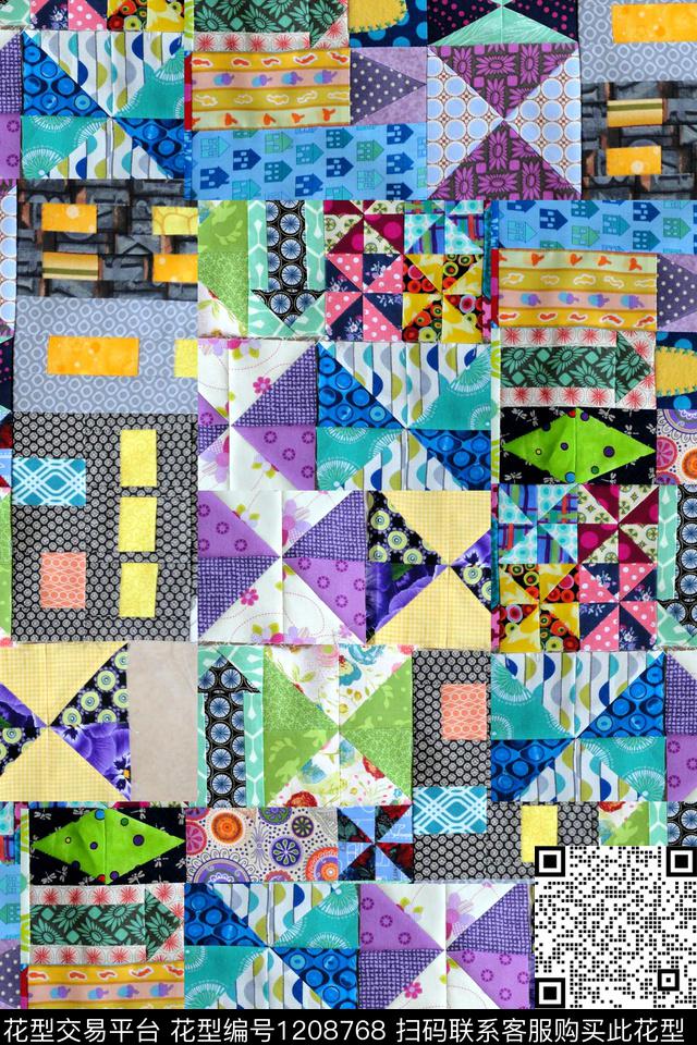 几何抽象纹理数码印花华亿平台下载（图片编号: 1208768） - 瓦栏（Walan）