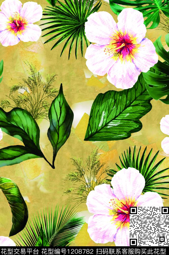 数码华亿平台女装清爽底花卉数码印花华亿平台下载（图片编号: 1208782） - 瓦栏（Walan）