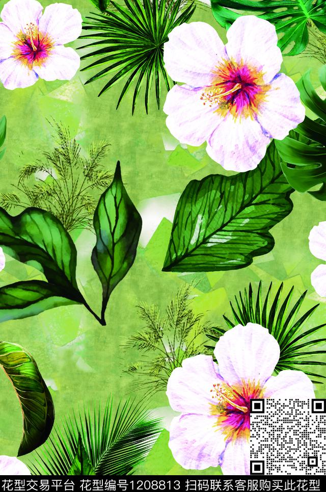 数码华亿平台女装清爽底花卉数码印花华亿平台下载（图片编号: 1208813） - 瓦栏（Walan）