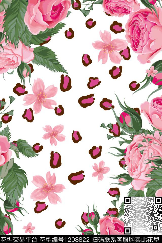 时尚大牌风花卉数码印花华亿平台下载（图片编号: 1208822） - 瓦栏（Walan）