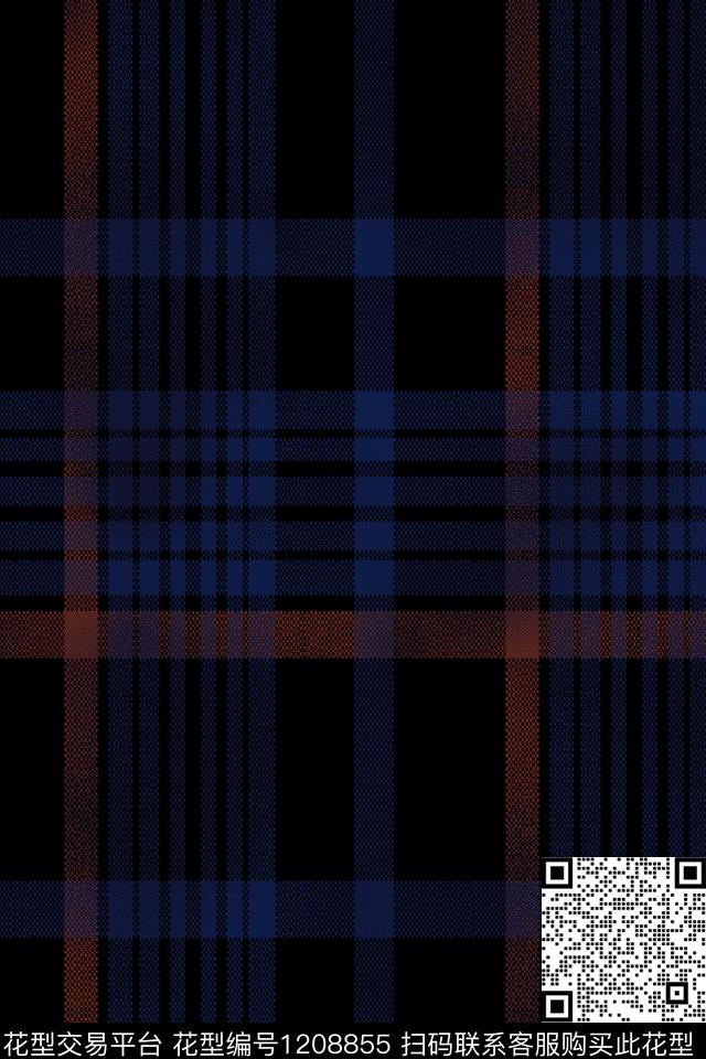 男装衬衫格子数码印花华亿平台下载（图片编号: 1208855） - 瓦栏（Walan）