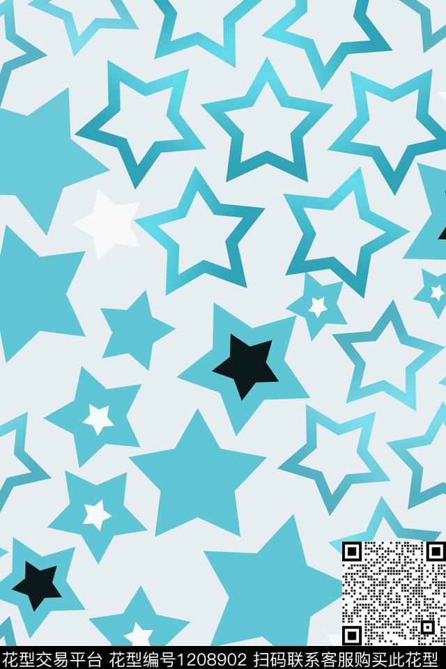 几何五角星卡通婴童图案传统印花华亿平台下载（图片编号: 1208902） - 瓦栏（Walan）