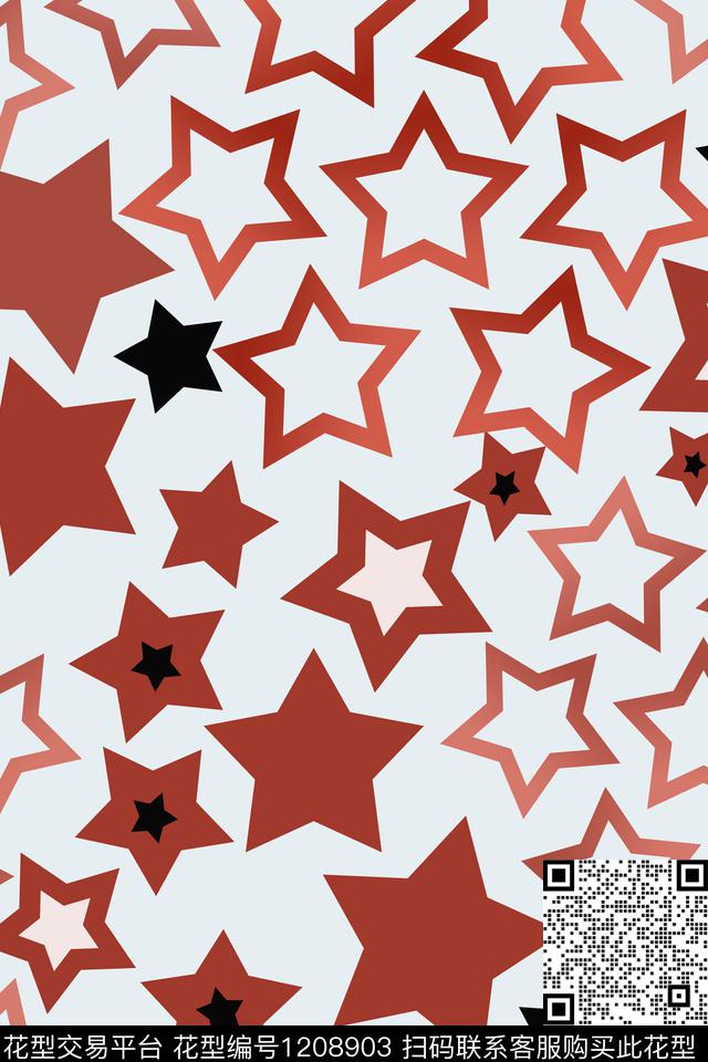几何五角星卡通婴童图案传统印花华亿平台下载（图片编号: 1208903） - 瓦栏（Walan）