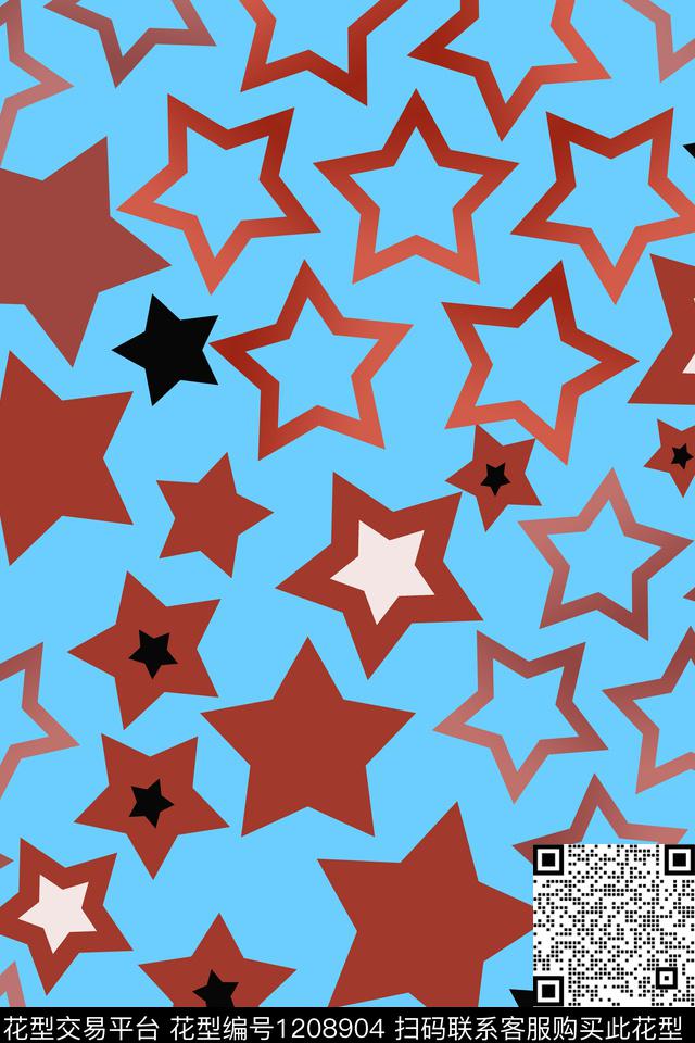几何五角星卡通婴童图案传统印花华亿平台下载（图片编号: 1208904） - 瓦栏（Walan）