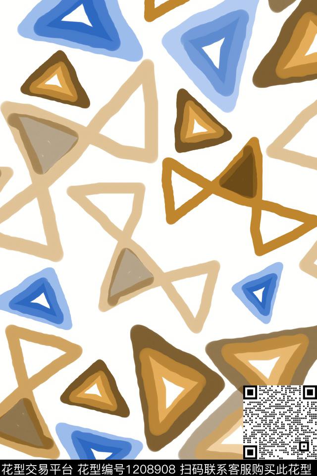 三角形卡通婴童图案几何传统印花华亿平台下载（图片编号: 1208908） - 瓦栏（Walan）