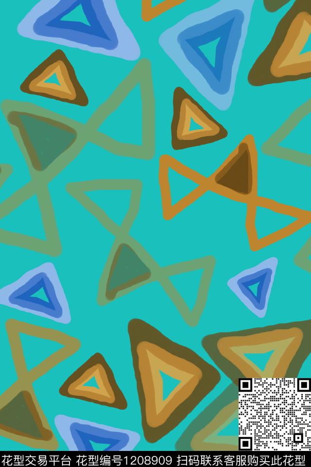 三角形卡通婴童图案几何传统印花华亿平台下载（图片编号: 1208909） - 瓦栏（Walan）