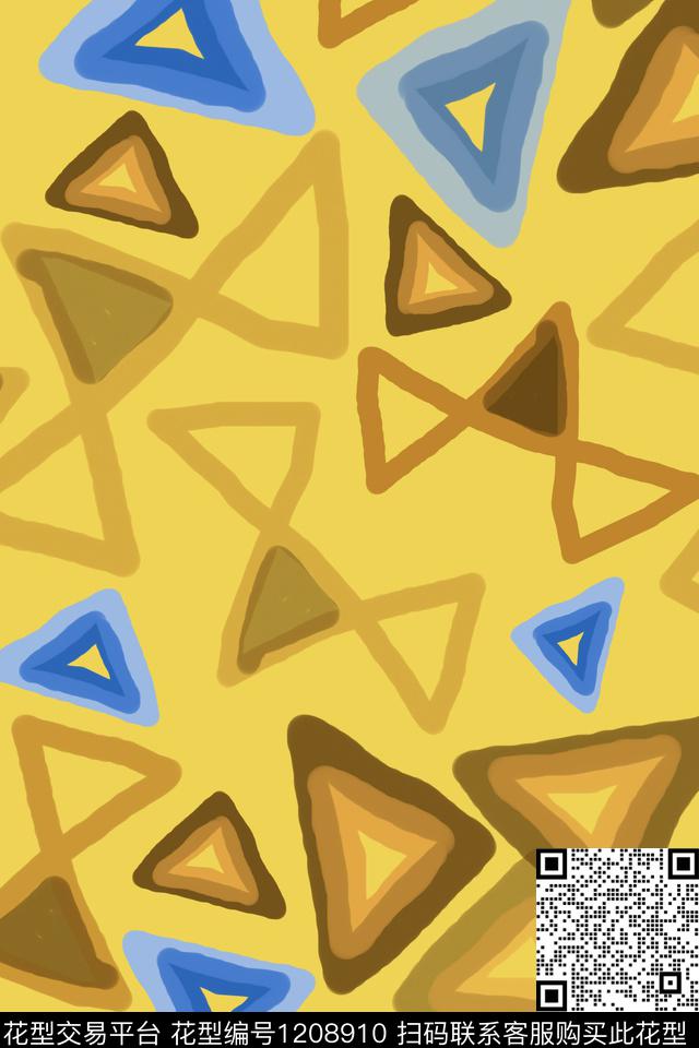 三角形卡通婴童图案几何传统印花华亿平台下载（图片编号: 1208910） - 瓦栏（Walan）