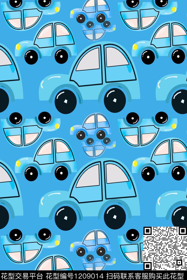 几何卡通婴童图案卡通车数码印花华亿平台下载（图片编号: 1209014） - 瓦栏（Walan）