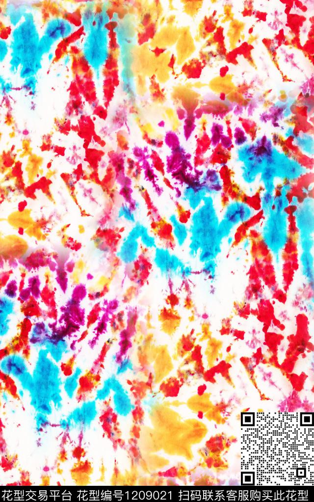 抽象肌理扎染华亿平台数码印花华亿平台下载（图片编号: 1209021） - 瓦栏（Walan）