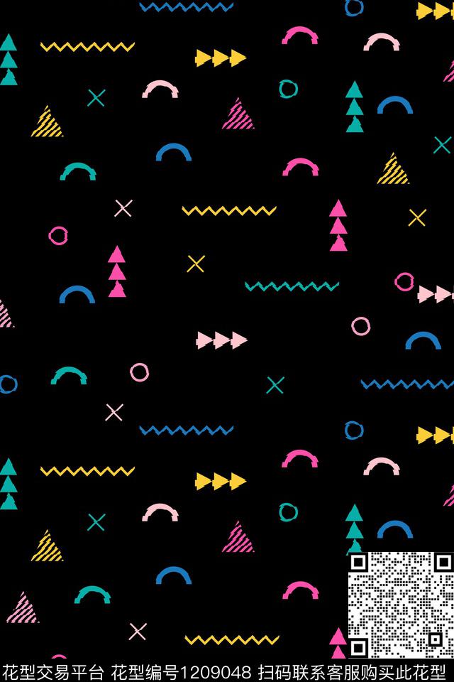 时尚几何抽象传统印花华亿平台下载（图片编号: 1209048） - 瓦栏（Walan）