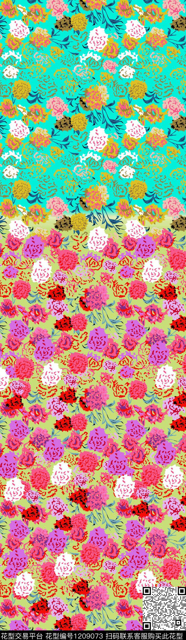 女装大牌风花卉传统印花华亿平台下载（图片编号: 1209073） - 瓦栏（Walan）