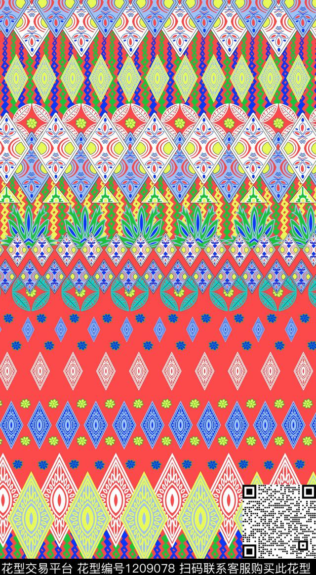 女装几何传统印花华亿平台下载（图片编号: 1209078） - 瓦栏（Walan）