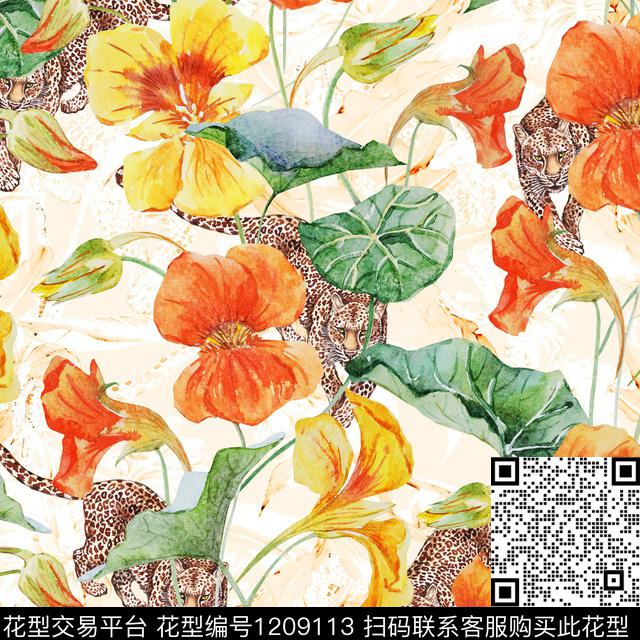 花卉动物植物数码印花华亿平台下载（图片编号: 1209113） - 瓦栏（Walan）