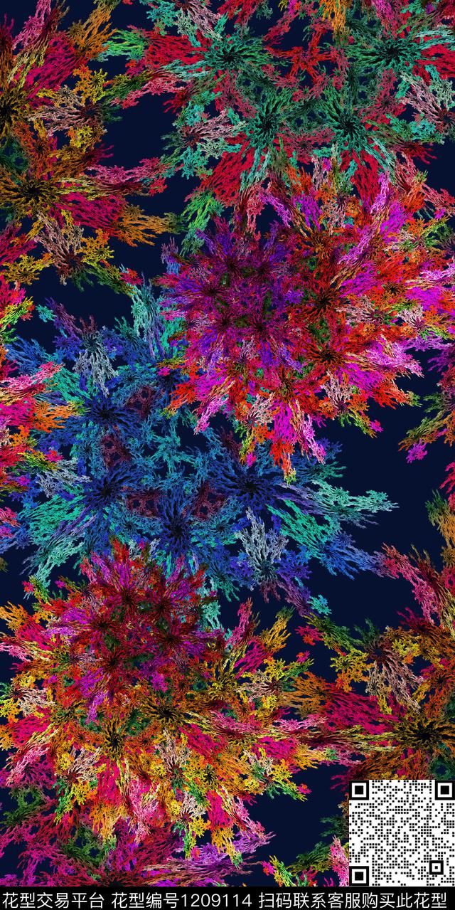 数码华亿平台几何抽象数码印花华亿平台下载（图片编号: 1209114） - 瓦栏（Walan）