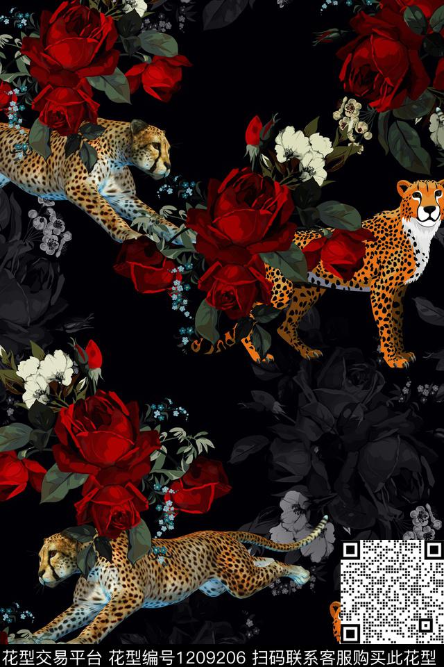 数码华亿平台大牌风豹子数码印花华亿平台下载（图片编号: 1209206） - 瓦栏（Walan）