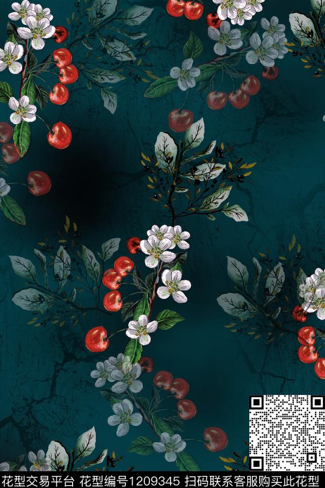 手绘小碎花复古传统印花华亿平台下载（图片编号: 1209345） - 瓦栏（Walan）