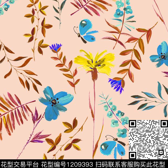 数码华亿平台民族花卉大牌风数码印花华亿平台下载（图片编号: 1209393） - 瓦栏（Walan）