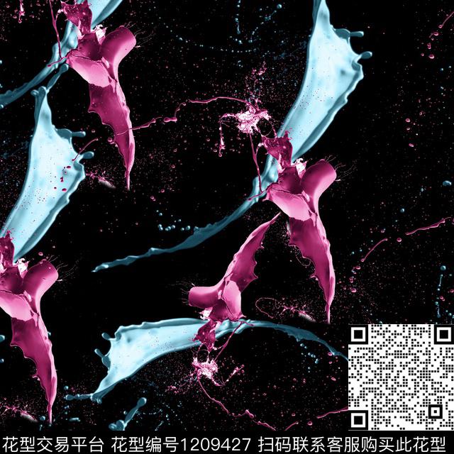 男装泼墨数码印花华亿平台下载（图片编号: 1209427） - 瓦栏（Walan）