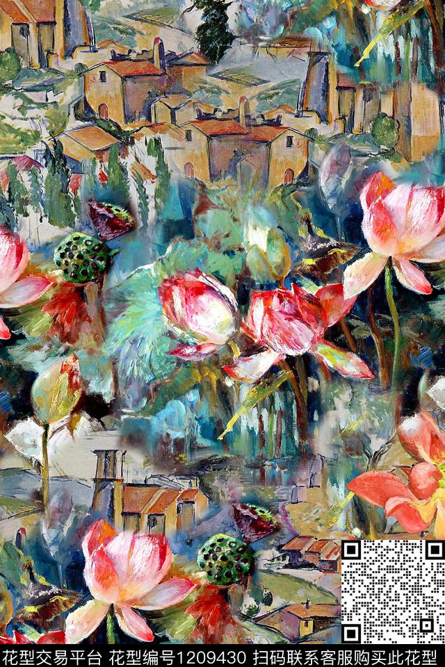 数码华亿平台花卉1/2接数码印花华亿平台下载（图片编号: 1209430） - 瓦栏（Walan）