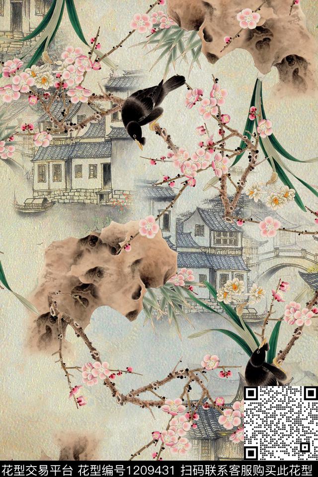 数码华亿平台花卉1/2接数码印花华亿平台下载（图片编号: 1209431） - 瓦栏（Walan）