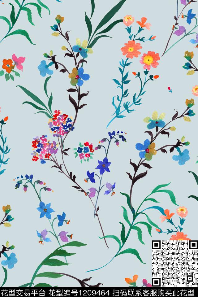 数码华亿平台抽象小碎花数码印花华亿平台下载（图片编号: 1209464） - 瓦栏（Walan）