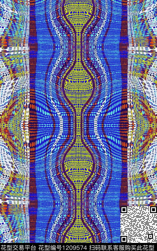 几何肌理趣味数码印花华亿平台下载（图片编号: 1209574） - 瓦栏（Walan）