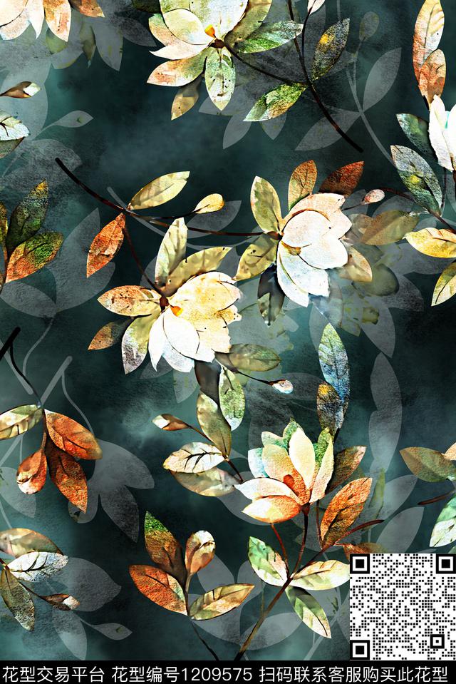 大牌风香云纱秋冬华亿平台数码印花华亿平台下载（图片编号: 1209575） - 瓦栏（Walan）