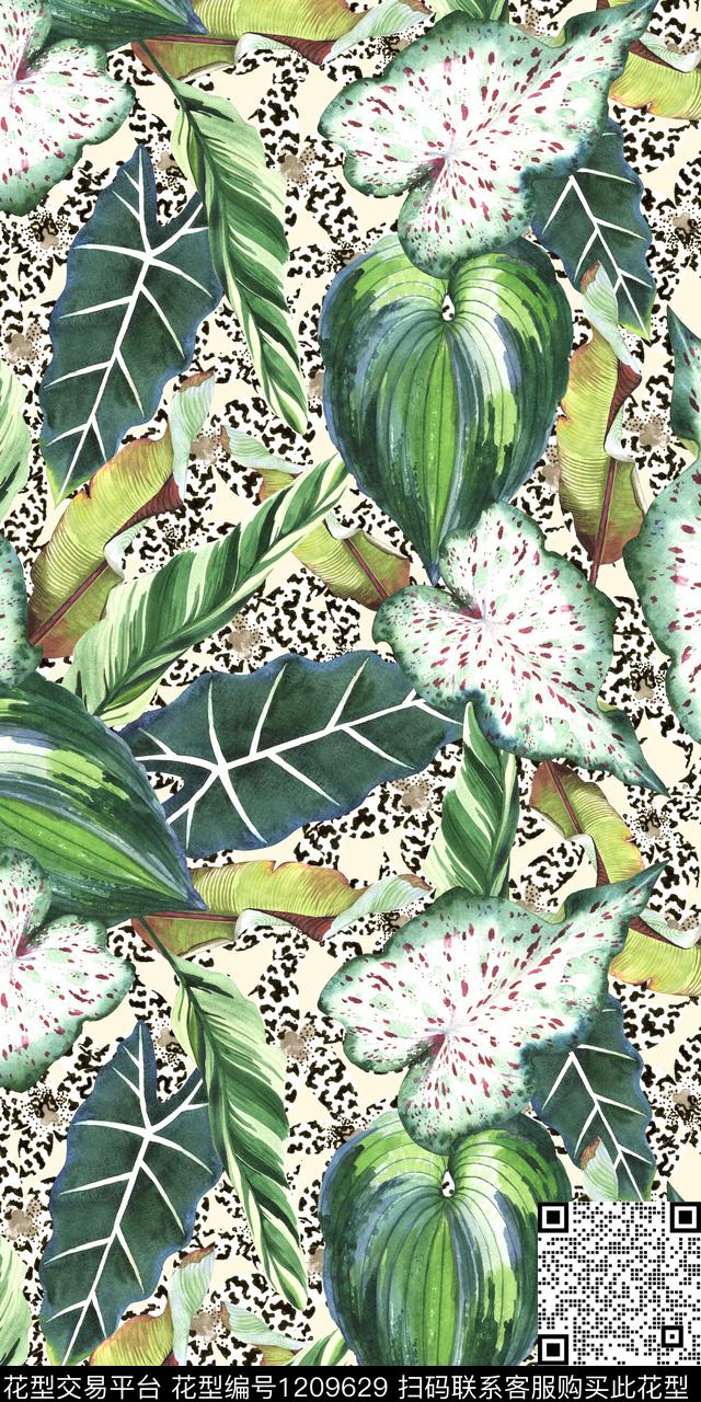 女装花卉植物数码印花华亿平台下载（图片编号: 1209629） - 瓦栏（Walan）