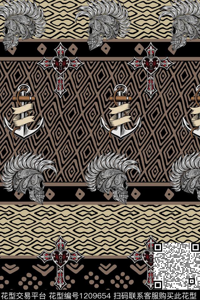 骷髅卡通趣味数码印花华亿平台下载（图片编号: 1209654） - 瓦栏（Walan）