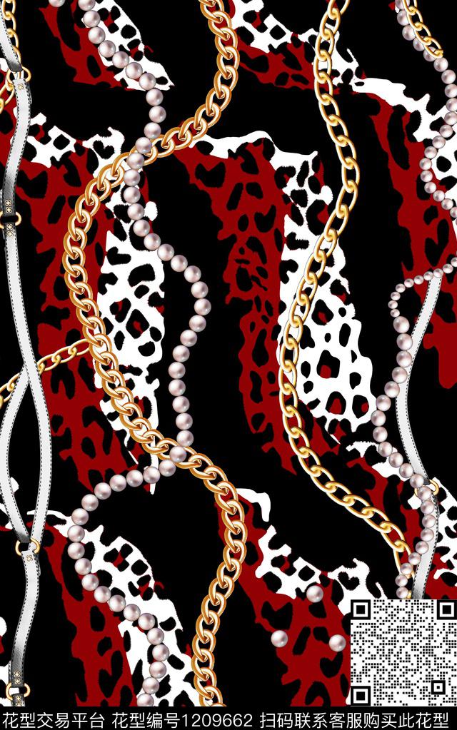 动物纹链条珠宝宝石数码印花华亿平台下载（图片编号: 1209662） - 瓦栏（Walan）