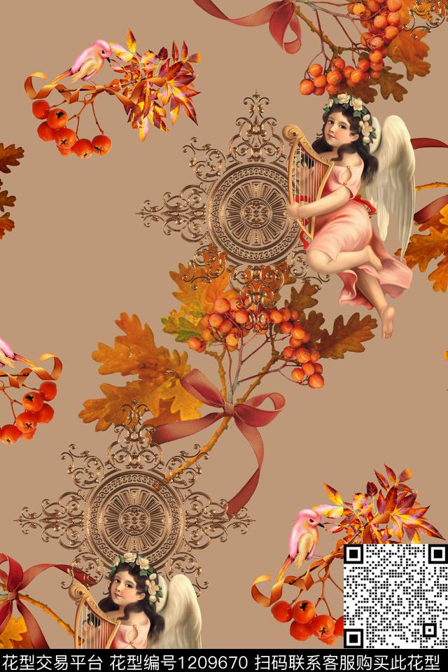 女装花卉中老年数码印花华亿平台下载（图片编号: 1209670） - 瓦栏（Walan）