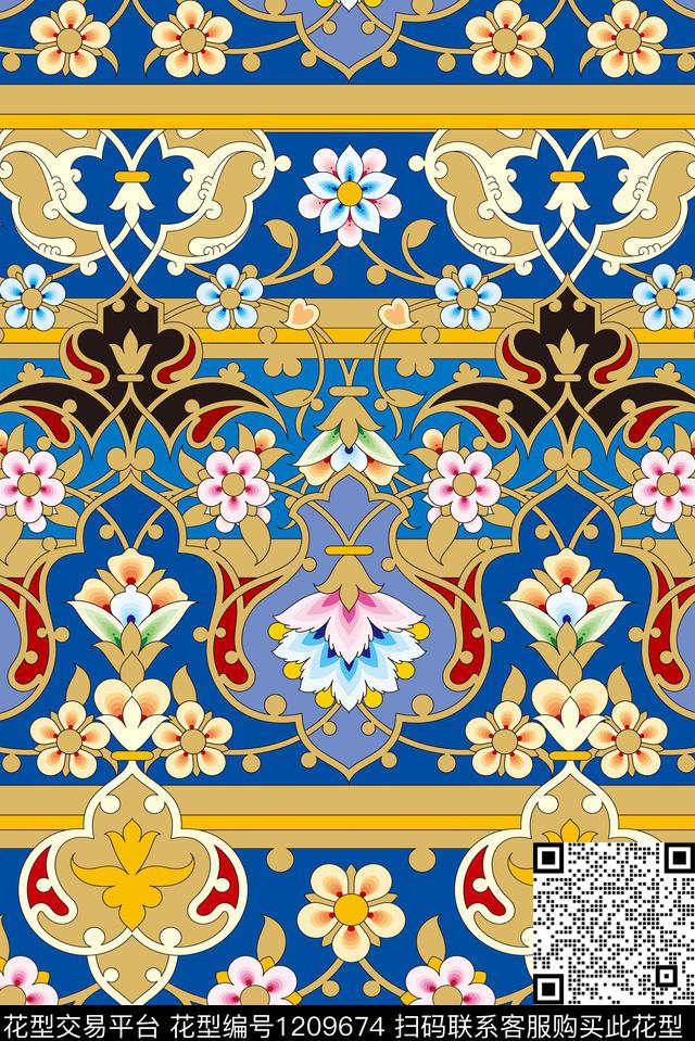 民族花纹民族风民族花朵传统印花华亿平台下载（图片编号: 1209674） - 瓦栏（Walan）