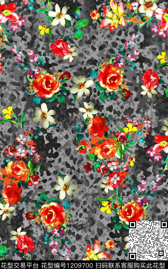动物纹花卉小碎花数码印花华亿平台下载（图片编号: 1209700） - 瓦栏（Walan）