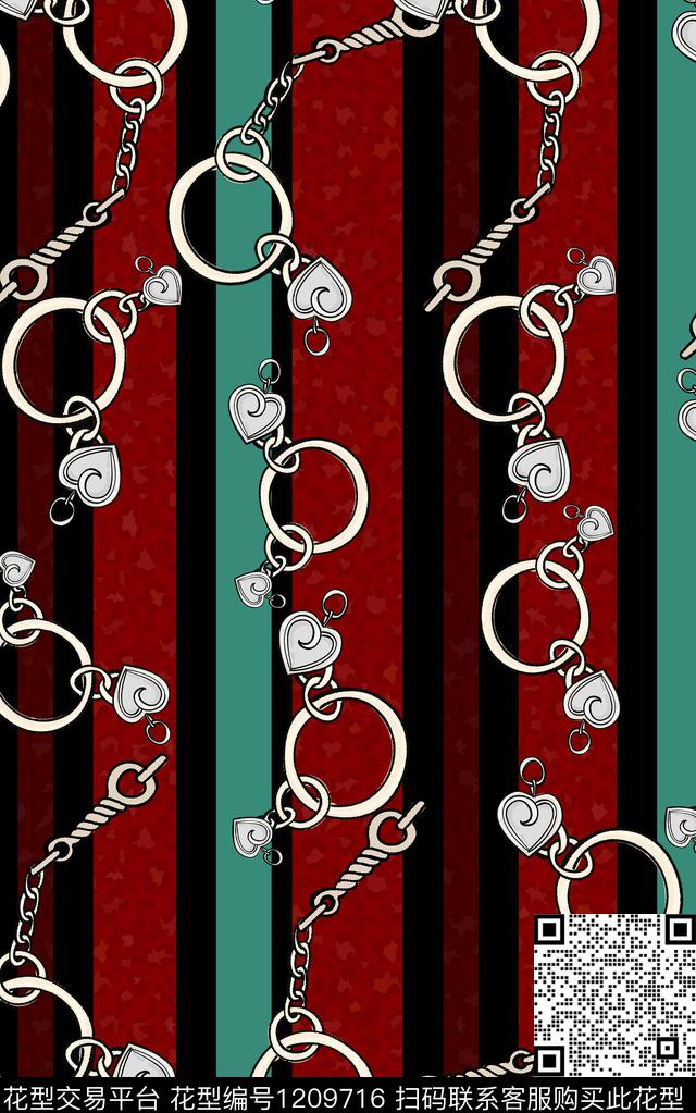 链条几何数码印花华亿平台下载（图片编号: 1209716） - 瓦栏（Walan）