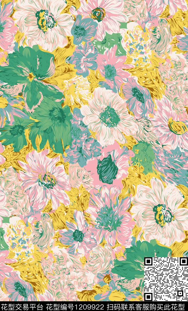 女装大牌风花卉传统印花华亿平台下载（图片编号: 1209922） - 瓦栏（Walan）