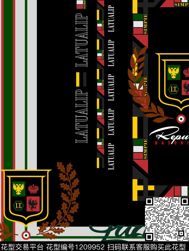 几何潮牌抽象传统印花华亿平台下载（图片编号: 1209952） - 瓦栏（Walan）