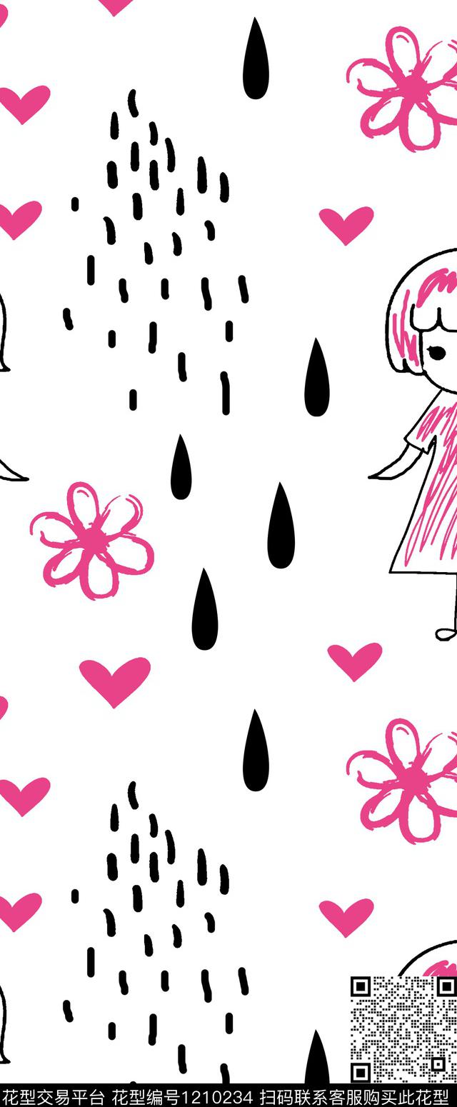 几何抽象人物传统印花华亿平台下载（图片编号: 1210234） - 瓦栏（Walan）